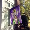 Chinese Crested King of Mardi Gras House Flag Large Porch Sleeve Pole Decorative Outside Yard Banner Artwork Wall Hanging, Polyester, House Size