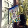 American Bulldog Easter Egg Hunt House Flag Large Porch Sleeve Pole Decorative Outside Yard Banner Artwork Wall Hanging, Polyester, House Size