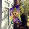 Norwich Terrier King of Mardi Gras House Flag Large Porch Sleeve Pole Decorative Outside Yard Banner Artwork Wall Hanging, Polyester, House Size