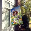 Brittany Spaniel Easter Egg Hunt House Flag Large Porch Sleeve Pole Decorative Outside Yard Banner Artwork Wall Hanging, Polyester, House Size