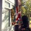 Gordon Setter and Santa Claus House Flag Large Porch Sleeve Pole Decorative Outside Yard Banner Artwork Wall Hanging, Polyester, House Size