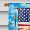 All American Keeshond House Flag Large Porch Sleeve Pole Decorative Outside Yard Banner Artwork Wall Hanging, Polyester, House Size, Multicolor