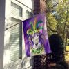 Borzoi King of Mardi Gras House Flag Large Porch Sleeve Pole Decorative Outside Yard Banner Artwork Wall Hanging, Polyester, House Size, Multicolor