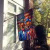 All American Vizsla House Flag Large Porch Sleeve Pole Decorative Outside Yard Banner Artwork Wall Hanging, Polyester, House Size, Multicolor