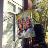 Owls House Flag Large Porch Sleeve Pole Decorative Outside Yard Banner Artwork Wall Hanging, Polyester, House Size, Multicolor