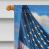All American Alaskan Malamute House Flag Large Porch Sleeve Pole Decorative Outside Yard Banner Artwork Wall Hanging, Polyester, House Size