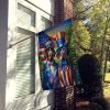 All American German Wirehaired Pointer House Flag Large Porch Sleeve Pole Decorative Outside Yard Banner Artwork Wall Hanging, Polyester, House Size