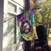 Portuguese Water Dog King of Mardi Gras House Flag Large Porch Sleeve Pole Decorative Outside Yard Banner Artwork Wall Hanging, Polyester, House Size