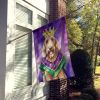 Otterhound King of Mardi Gras House Flag Large Porch Sleeve Pole Decorative Outside Yard Banner Artwork Wall Hanging, Polyester, House Size
