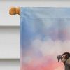 Pit Bull Terrier Two Hearts House Flag Large Porch Sleeve Pole Decorative Outside Yard Banner Artwork Wall Hanging, Polyester, House Size, Multicolor