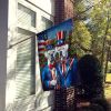 All American White Boxer House Flag Large Porch Sleeve Pole Decorative Outside Yard Banner Artwork Wall Hanging, Polyester, House Size, Multicolor