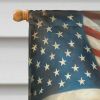 All American Norwegian Elkhound House Flag Large Porch Sleeve Pole Decorative Outside Yard Banner Artwork Wall Hanging, Polyester, House Size