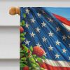 All American Flat-Coated Retriever House Flag Large Porch Sleeve Pole Decorative Outside Yard Banner Artwork Wall Hanging, Polyester, House Size