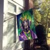 Flat-Coated Retriever King of Mardi Gras House Flag Large Porch Sleeve Pole Decorative Outside Yard Banner Artwork Wall Hanging, Polyester, House Size
