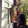 Miniature Pinscher and Santa Claus House Flag Large Porch Sleeve Pole Decorative Outside Yard Banner Artwork Wall Hanging, Polyester, House Size