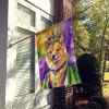 Finnish Spitz King of Mardi Gras House Flag Large Porch Sleeve Pole Decorative Outside Yard Banner Artwork Wall Hanging, Polyester, House Size