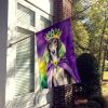 Saluki King of Mardi Gras House Flag Large Porch Sleeve Pole Decorative Outside Yard Banner Artwork Wall Hanging, Polyester, House Size, Multicolor