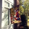 Scottish Terrier and Santa Claus House Flag Large Porch Sleeve Pole Decorative Outside Yard Banner Artwork Wall Hanging, Polyester, House Size