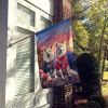 American Eskimo Two Hearts House Flag Large Porch Sleeve Pole Decorative Outside Yard Banner Artwork Wall Hanging, Polyester, House Size, Multicolor