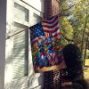 All American Scottish Terrier House Flag Large Porch Sleeve Pole Decorative Outside Yard Banner Artwork Wall Hanging, Polyester, House Size