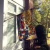 Border Collie and Santa Claus House Flag Large Porch Sleeve Pole Decorative Outside Yard Banner Artwork Wall Hanging, Polyester, House Size