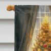 Bloodhound and Santa Claus House Flag Large Porch Sleeve Pole Decorative Outside Yard Banner Artwork Wall Hanging, Polyester, House Size, Multicolor