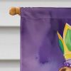 Dogue de Bordeaux King of Mardi Gras House Flag Large Porch Sleeve Pole Decorative Outside Yard Banner Artwork Wall Hanging, Polyester, House Size