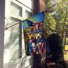 All American Lakeland Terrier House Flag Large Porch Sleeve Pole Decorative Outside Yard Banner Artwork Wall Hanging, Polyester, House Size