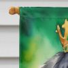 Tibetan Mastiff King of Mardi Gras House Flag Large Porch Sleeve Pole Decorative Outside Yard Banner Artwork Wall Hanging, Polyester, House Size