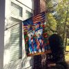All American Bedlington Terrier House Flag Large Porch Sleeve Pole Decorative Outside Yard Banner Artwork Wall Hanging, Polyester, House Size