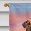 Rhodesian Ridgeback Two Hearts House Flag Large Porch Sleeve Pole Decorative Outside Yard Banner Artwork Wall Hanging, Polyester, House Size