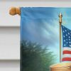 All American Finnish Spitz House Flag Large Porch Sleeve Pole Decorative Outside Yard Banner Artwork Wall Hanging, Polyester, House Size, Multicolor