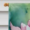 Mississippi Magnolia in Watercolor House Flag Large Porch Sleeve Pole Decorative Outside Yard Banner Artwork Wall Hanging, Polyester, House Size