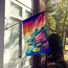 Lotus in Color House Flag Large Porch Sleeve Pole Decorative Outside Yard Banner Artwork Wall Hanging, Polyester, House Size, Multicolor