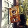 Tibetan Spaniel Fall House Flag Large Porch Sleeve Pole Decorative Outside Yard Banner Artwork Wall Hanging, Polyester, House Size, Multicolor