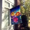 Ranunculus in Color House Flag Large Porch Sleeve Pole Decorative Outside Yard Banner Artwork Wall Hanging, Polyester, House Size, Multicolor