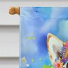 Alaskan Malamute Hippie Dawg House Flag Large Porch Sleeve Pole Decorative Outside Yard Banner Artwork Wall Hanging, Polyester, House Size, Multicolor