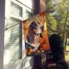 Basset Hound Fall House Flag Large Porch Sleeve Pole Decorative Outside Yard Banner Artwork Wall Hanging, Polyester, House Size, Multicolor