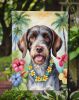 German Wirehaired Pointer Luau Garden Flag Mailbox Flag Decorative Yard Flag Banner Outside Patio Artwork Yard Flower Beds, Garden Size, Multicolor