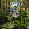 Tibetan Terrier Spring Path Garden Flag Mailbox Flag Decorative Yard Flag Banner Outside Patio Artwork Yard Flower Beds, Garden Size, Multicolor