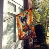 Tricolor Chihuahua Fall House Flag Large Porch Sleeve Pole Decorative Outside Yard Banner Artwork Wall Hanging, Polyester, House Size, Multicolor