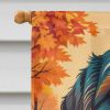 Bearded Collie Fall House Flag Large Porch Sleeve Pole Decorative Outside Yard Banner Artwork Wall Hanging, Polyester, House Size, Multicolor