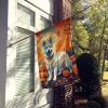 White German Shepherd Fall House Flag Large Porch Sleeve Pole Decorative Outside Yard Banner Artwork Wall Hanging, Polyester, House Size, Multicolor