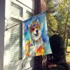 Alaskan Malamute Hippie Dawg House Flag Large Porch Sleeve Pole Decorative Outside Yard Banner Artwork Wall Hanging, Polyester, House Size, Multicolor