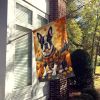 Boston Terrier Fall House Flag Large Porch Sleeve Pole Decorative Outside Yard Banner Artwork Wall Hanging, Polyester, House Size, Multicolor