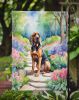 Bloodhound Spring Path Garden Flag Mailbox Flag Decorative Yard Flag Banner Outside Patio Artwork Yard Flower Beds, Garden Size, Multicolor