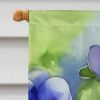 Rhode Island Violets in Watercolor House Flag Large Porch Sleeve Pole Decorative Outside Yard Banner Artwork Wall Hanging, Polyester, House Size
