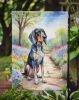Bluetick Coonhound Spring Path Garden Flag Mailbox Flag Decorative Yard Flag Banner Outside Patio Artwork Yard Flower Beds, Garden Size, Multicolor