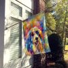 Afghan Hound Hippie Dawg House Flag Large Porch Sleeve Pole Decorative Outside Yard Banner Artwork Wall Hanging, Polyester, House Size, Multicolor