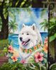 Samoyed Luau Garden Flag Mailbox Flag Decorative Yard Flag Banner Outside Patio Artwork Yard Flower Beds, Garden Size, Multicolor